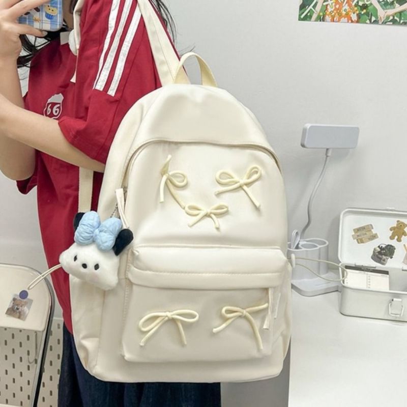 Women's backpack with ribbon/, women's fashion school bag, women's ...