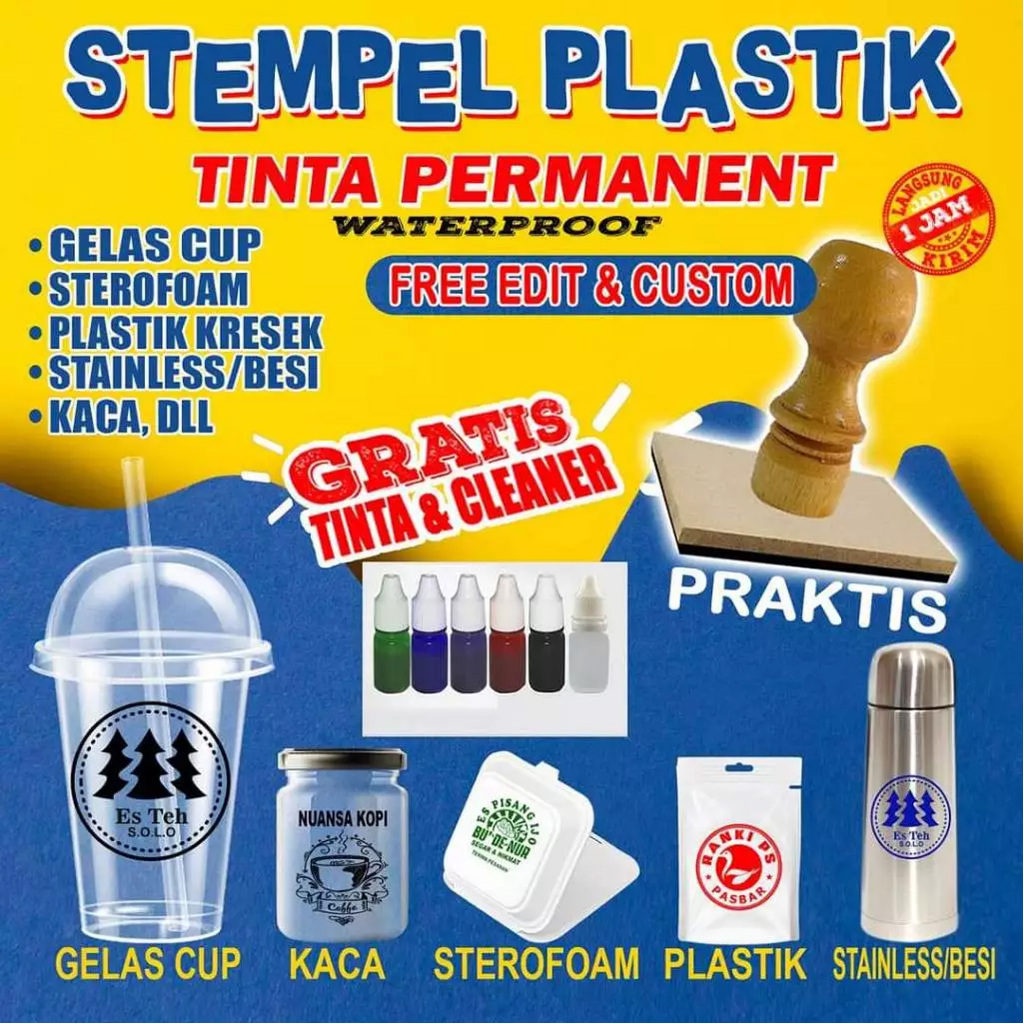 STAMP CUP | STYROFOAM STAMP | PERMANENT INK PLASTIC STAMP free ink ...