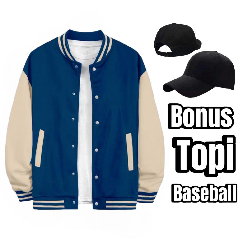 BUY BONUS JACKET Baseball HAT Adult Men's Baseball Jacket Varsity Plain ...