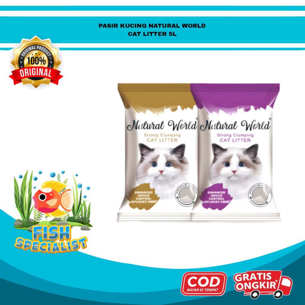 INSTANT CARGO NATURAL WORLD Cat SAND 5L Cat Litter Liter Coffee Lump ...
