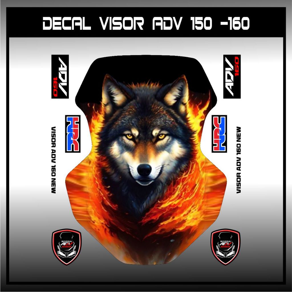 Honda ADV 150 ADV 160 Wolf Motorcycle Visor Sticker Decal | Shopee Malaysia