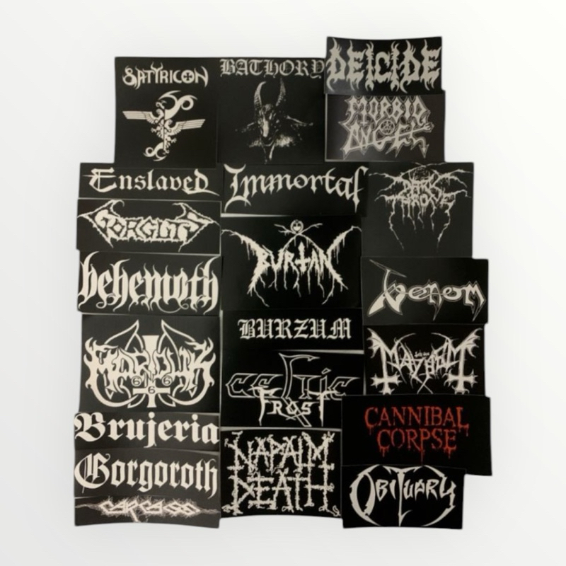 Black / Death Metal Band Sticker Pack (contains 21 stickers) | Shopee ...