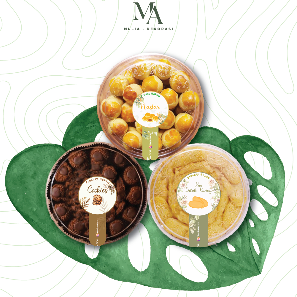 Custom Cookie Jar Stickers, Aesthetic Flower Hampers Packaging Seals ...