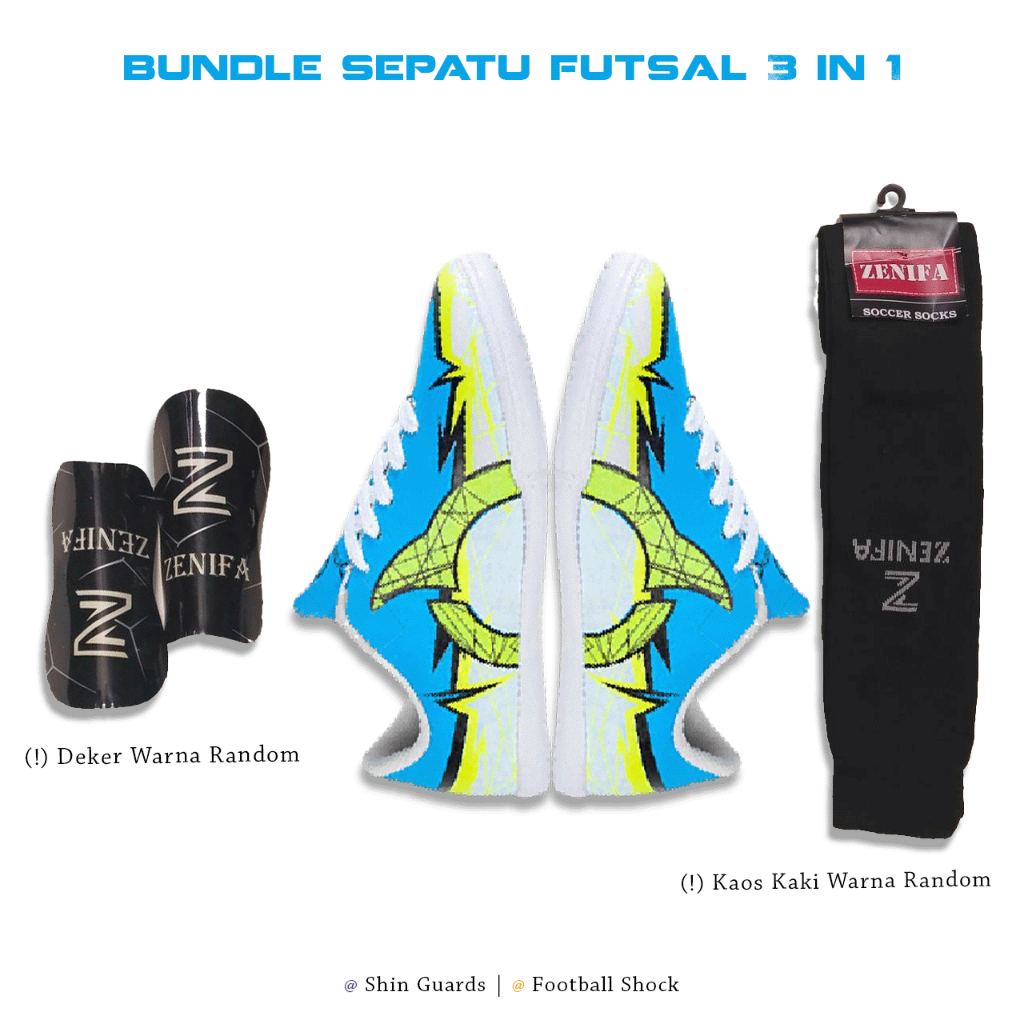 Package 3 IN 1 Ortuseight Catalyst Raiden White Blue Children's Futsal ...