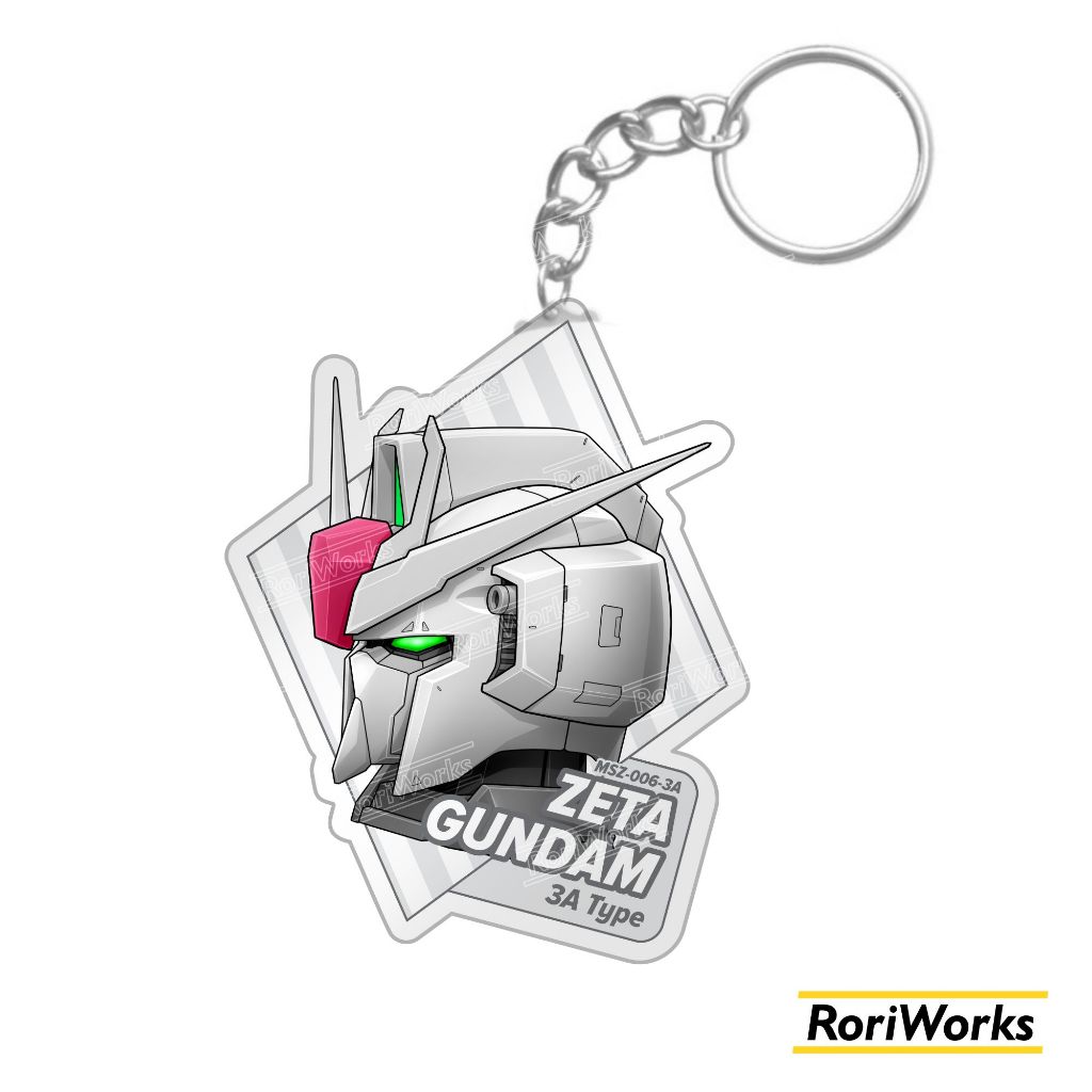 Keychain Anime - Zeta Gundam 3A Head (White Zeta) | Shopee Malaysia