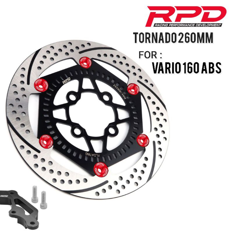 RPD Tornado Floating 260mm Disc Disc Vario 160 ABS with CNC Bracket ...