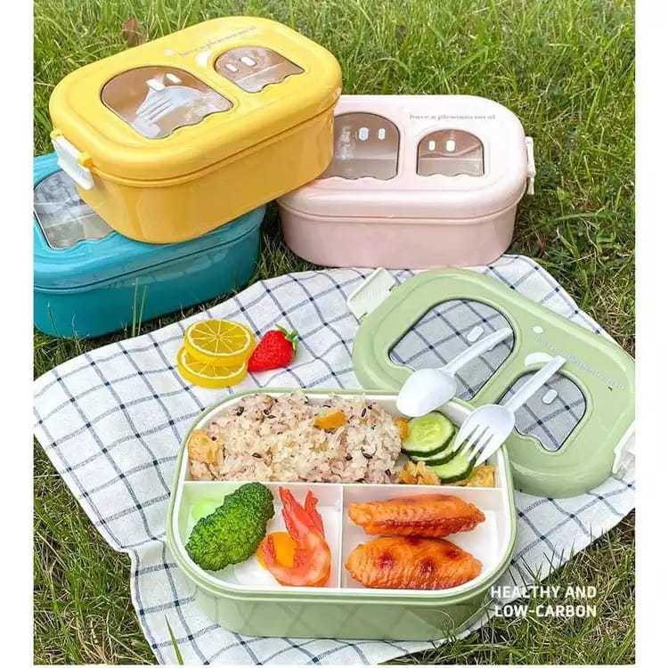 LUNCH BOX FOR CHILDREN & ADULTS 2-LAYER LUNCH BOX 1000ML CAPACITY FREE ...