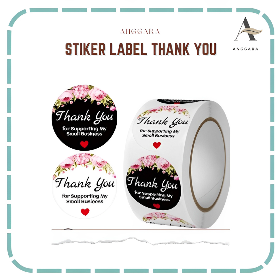 500 pcs Thank You Roll Label Stickers Thank You Round Stickers Elegant ...