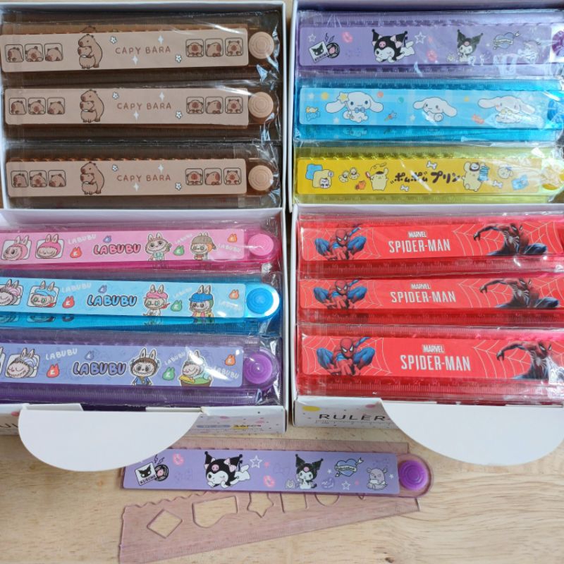 Small 30cm folding ruler 2819C4 Sanrio Capybara Spiderman Labubu ...