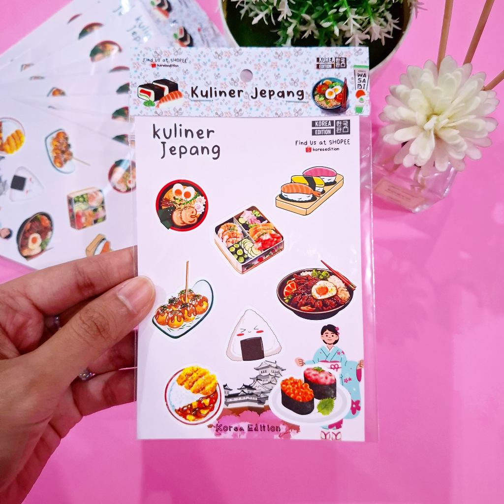Vinyl Deco Cutting Sticker Indonesian Korean Culinary Japan Food Snack ...