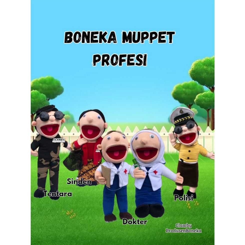 Muppet Dolls Professional Doctor Soldier Police Handpuppet Moving Mouth ...