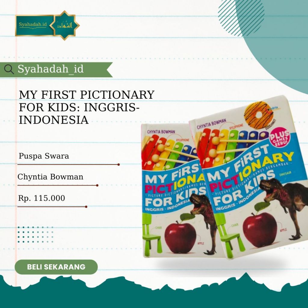 MY FIRST PICTIONARY BOOK FOR KIDS: ENGLISH-INDONESIAN | Shopee Malaysia