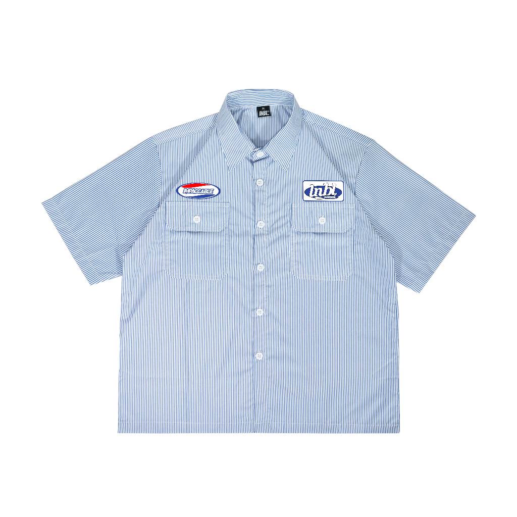 INBL Workshirt Pinstripe Boxy Stripe Navy White | Shopee Malaysia
