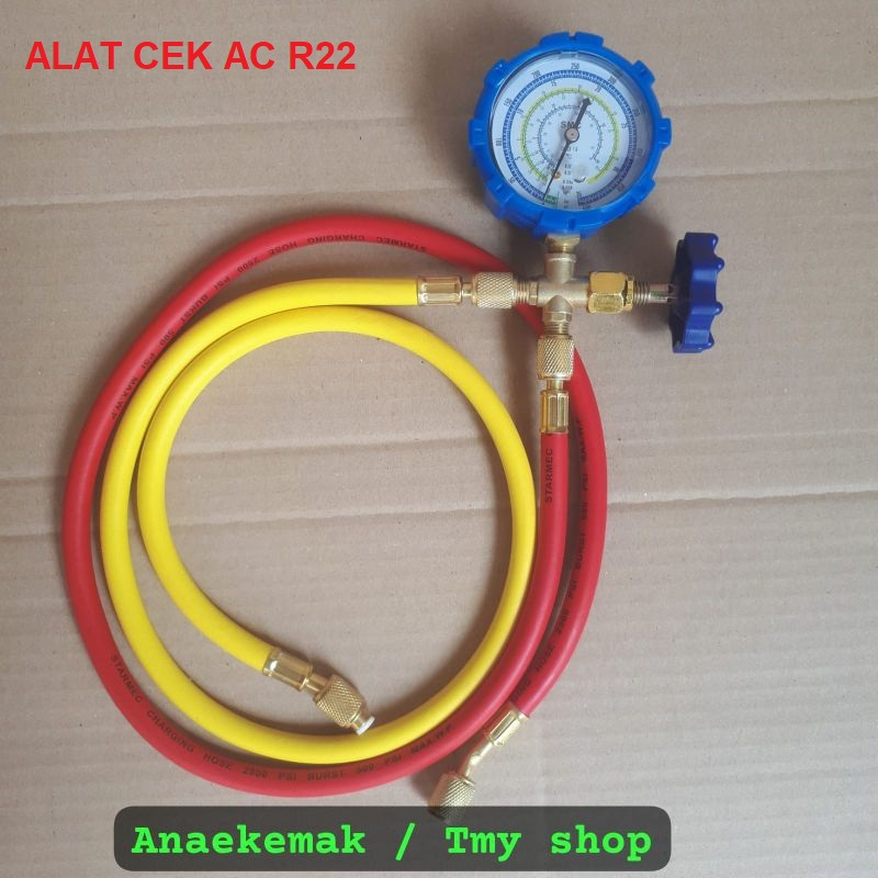 Testing R22 Single Manifold + R22 Hose Meter Package gauge Home ac ...