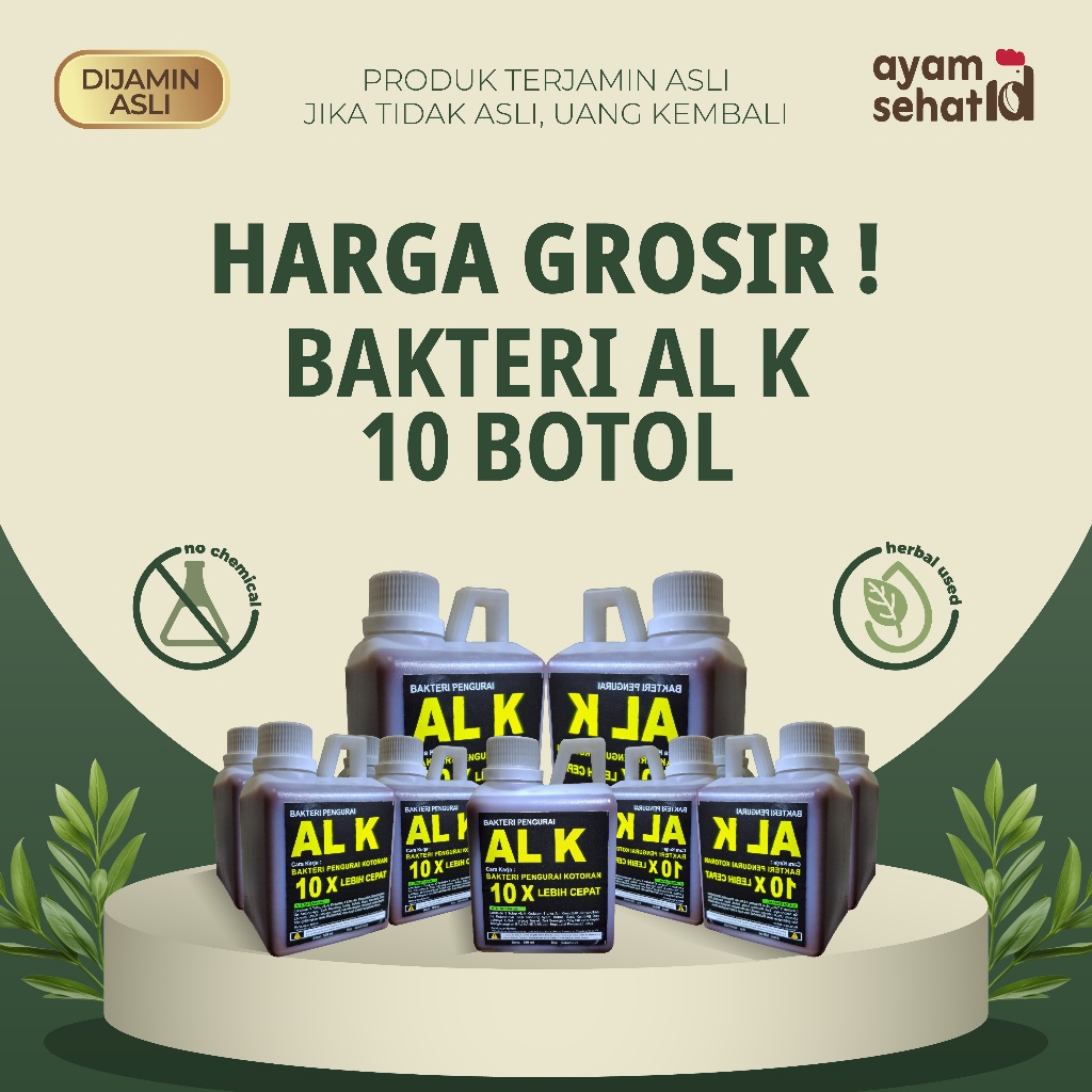 10 + 1 (11 Bottles) AL K Bacteria - Natural Cage Poop Decomposer, Safe ...