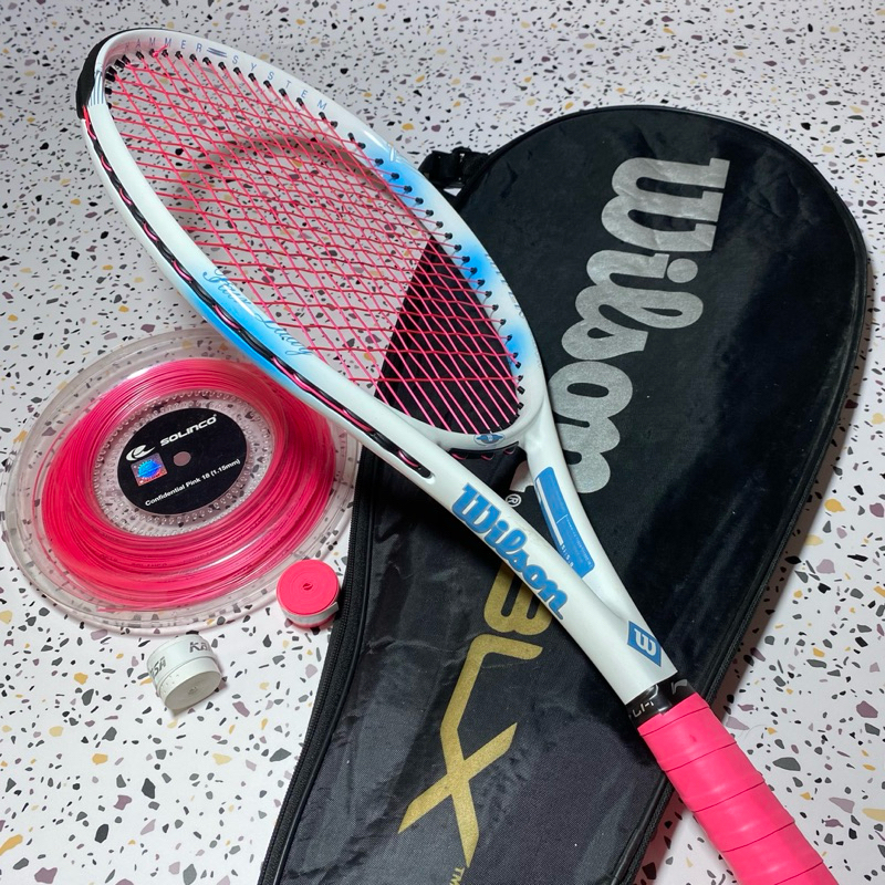 Wilson HYPER CARBON FAIR LADY TENNIS RACKET READY SMASH COMPLETE BAG ...
