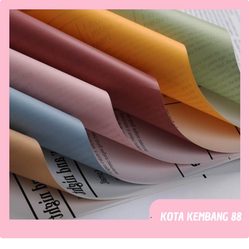 20 SHEETS Flower Wrapping Paper Bicolor Buff Newspaper Cellophane Paper ...
