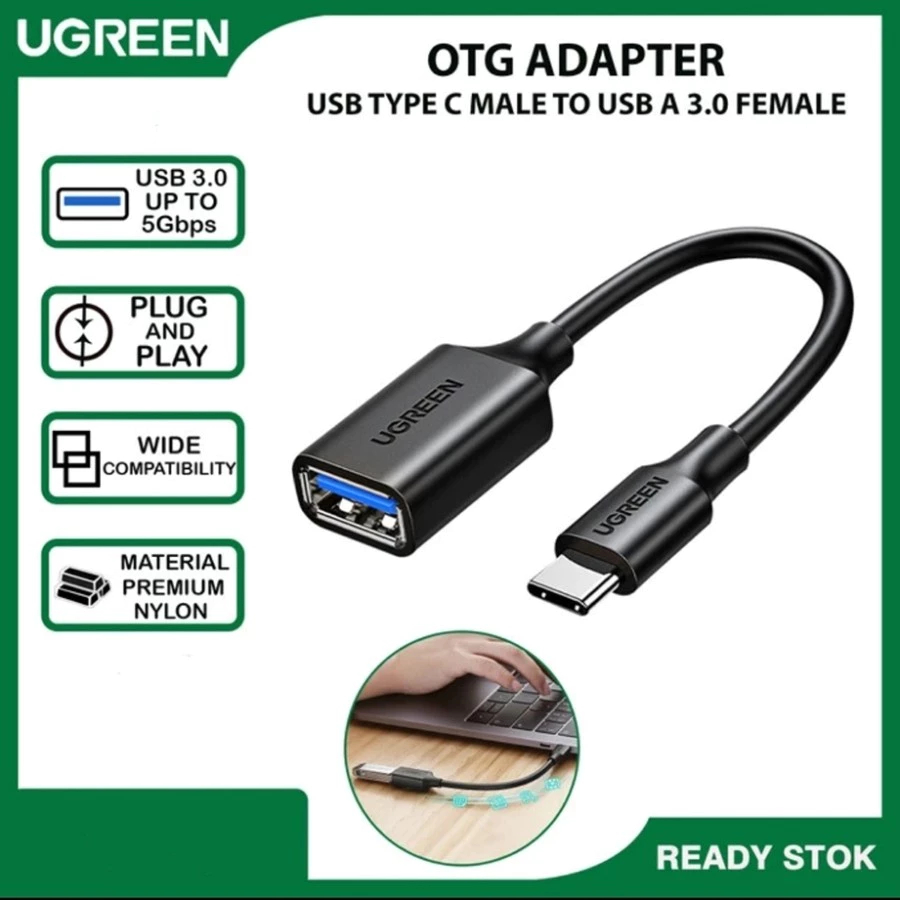 Ugreen 30701 otg USB type c to USB female 3.0 adapter converter Cable ...