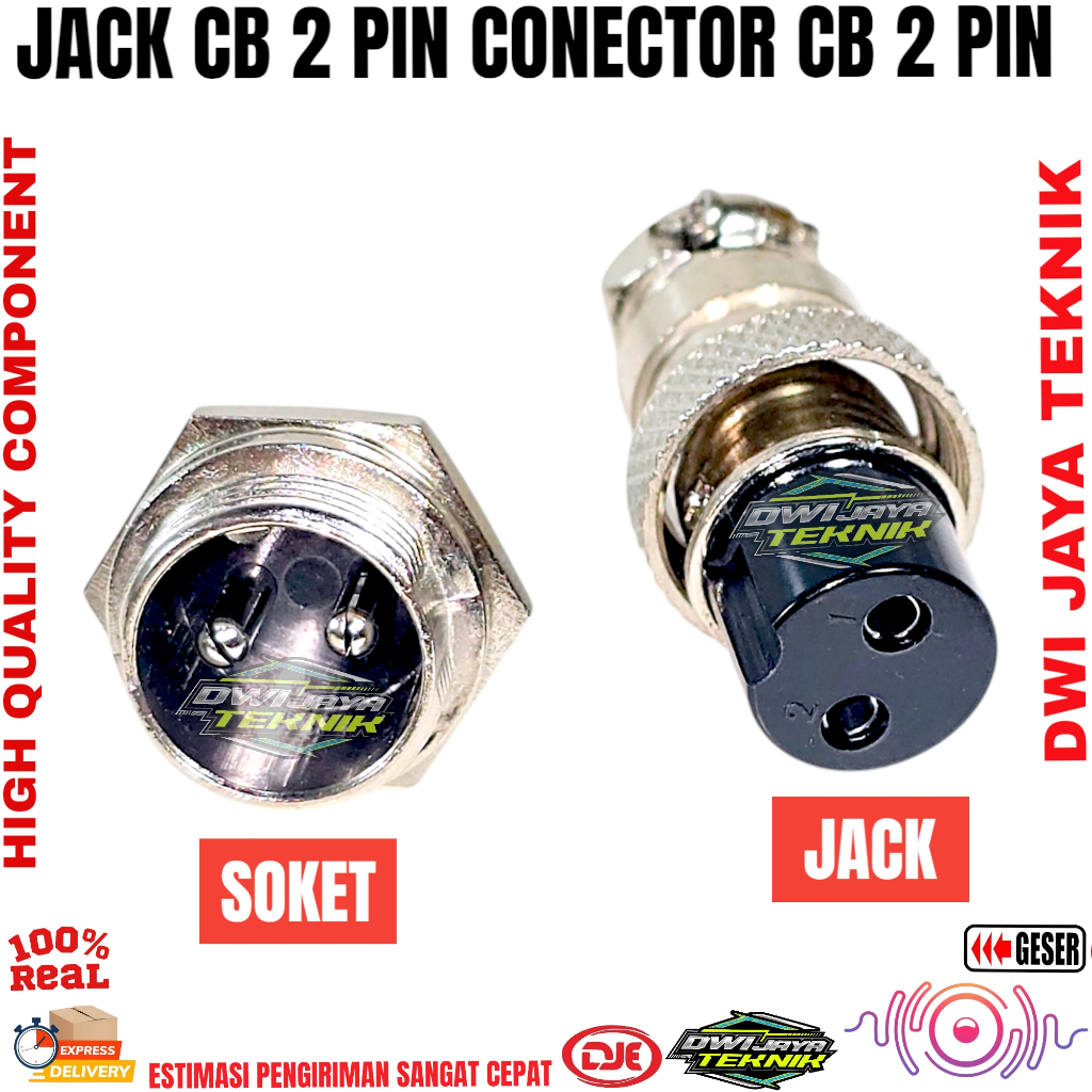 Jeck Jack Jack Jak CB 2P Connector CB Socket Connector 2 Pin | Shopee ...