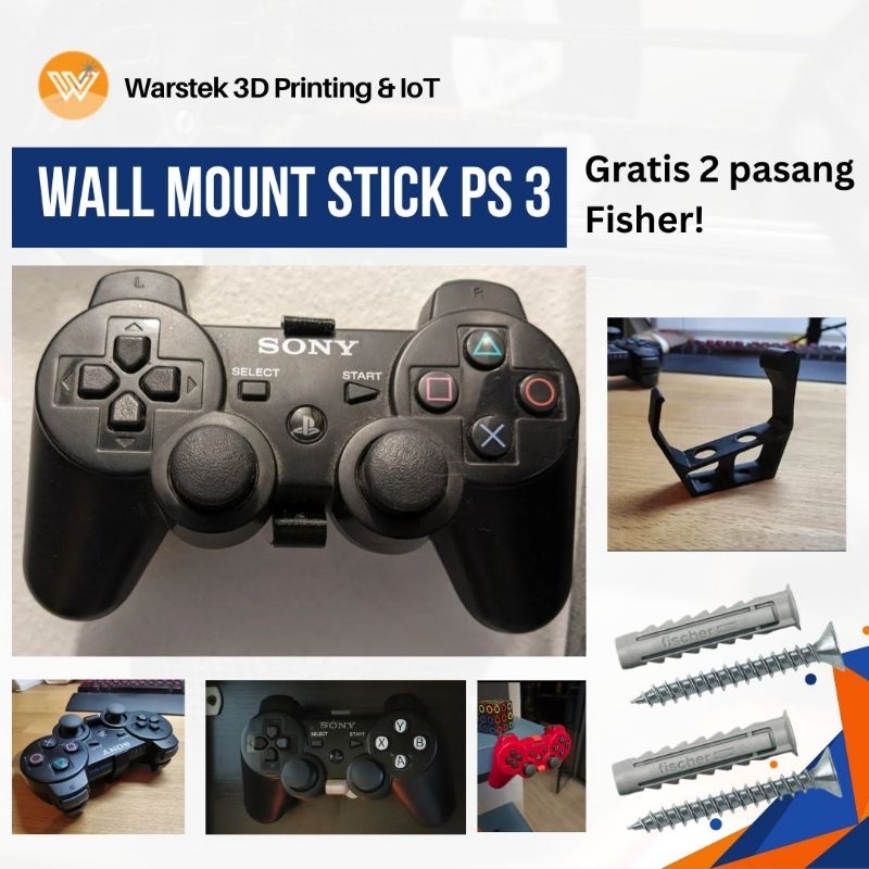 GANTUNGAN Wall Mount Stick Hanger PS3 PS 3 Free Fisher Controller Stand ...