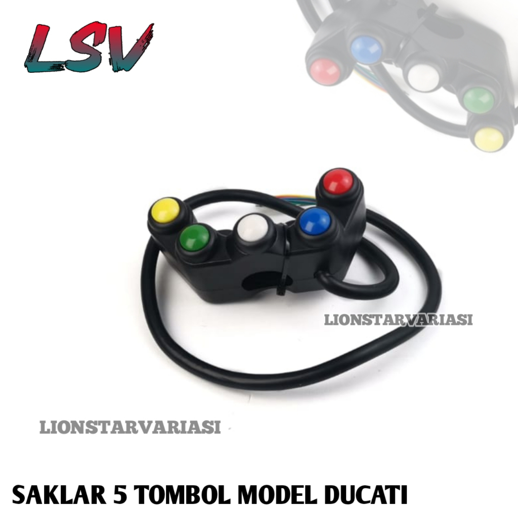 TOMBOL Universal Ducati Model 5 Button Switch Universal Motorcycle 5 ...