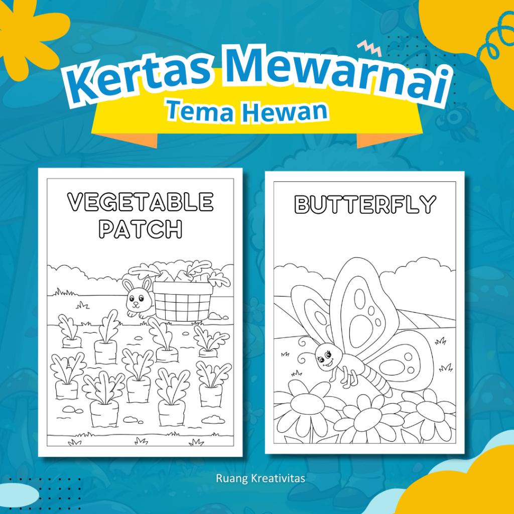 ANIMAL THEMED CHILDREN'S COLORING PAPER / COLORING DRAWING PAPER FOR ...