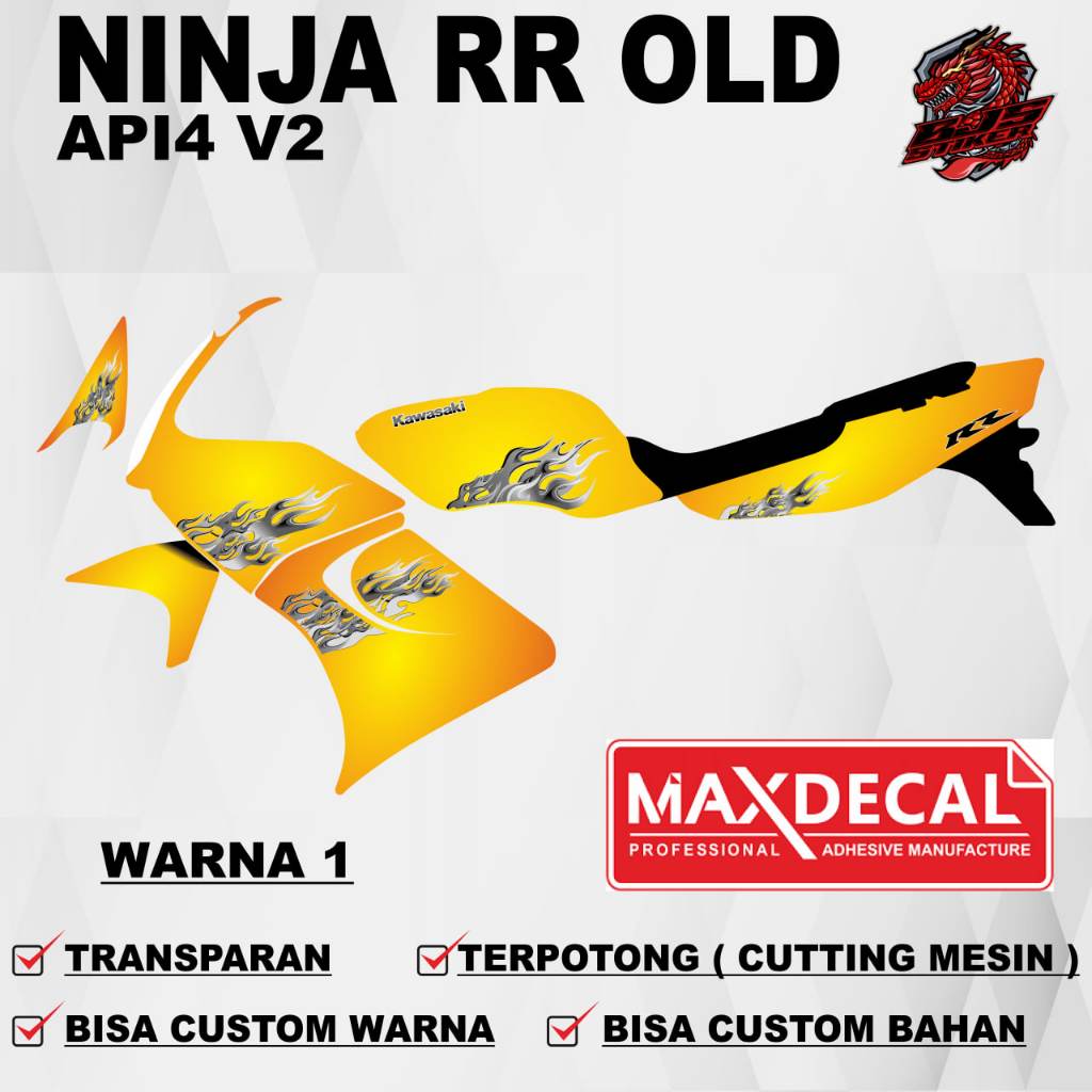 Ninja RR Old Custom Striping Sticker Transparent UV api 4 v2 / Sticker ...