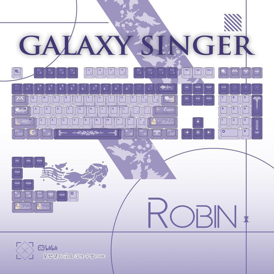 No Brand - Galaxy Singer Cherry Profile Keycaps Robin Honkai theme ...