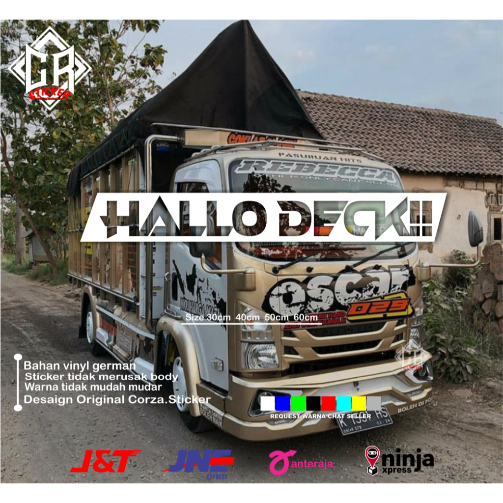 HALLO Deck truck window Sticker, cutting Sticker for a variety of ...