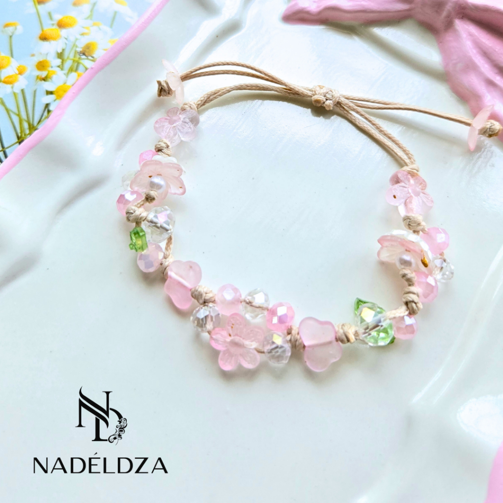 Nadeldza Rope Beads Fairy Flower Princess Flower Aesthetic Bracelet ...