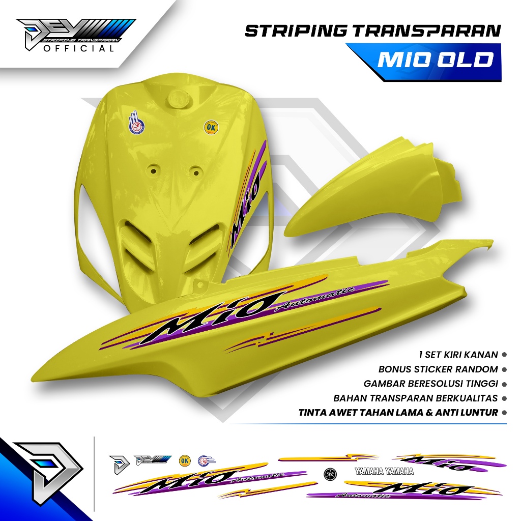 TRANSPARENT MIO SPORTY STRIPING | MIO SMILE | TRANSPARENT CLEAR RARE ...