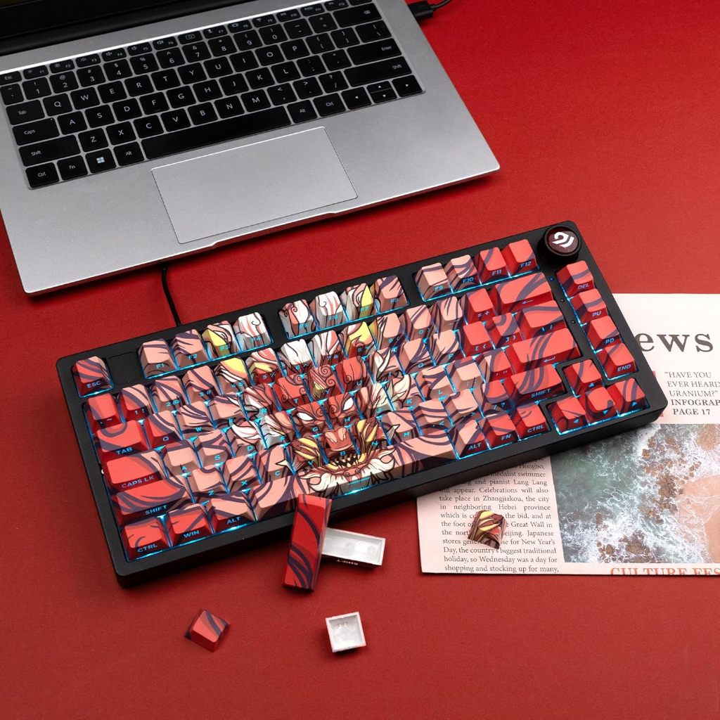 Orron Red Dragon Keycaps Cherry Profile | Side Print Shine Through ...