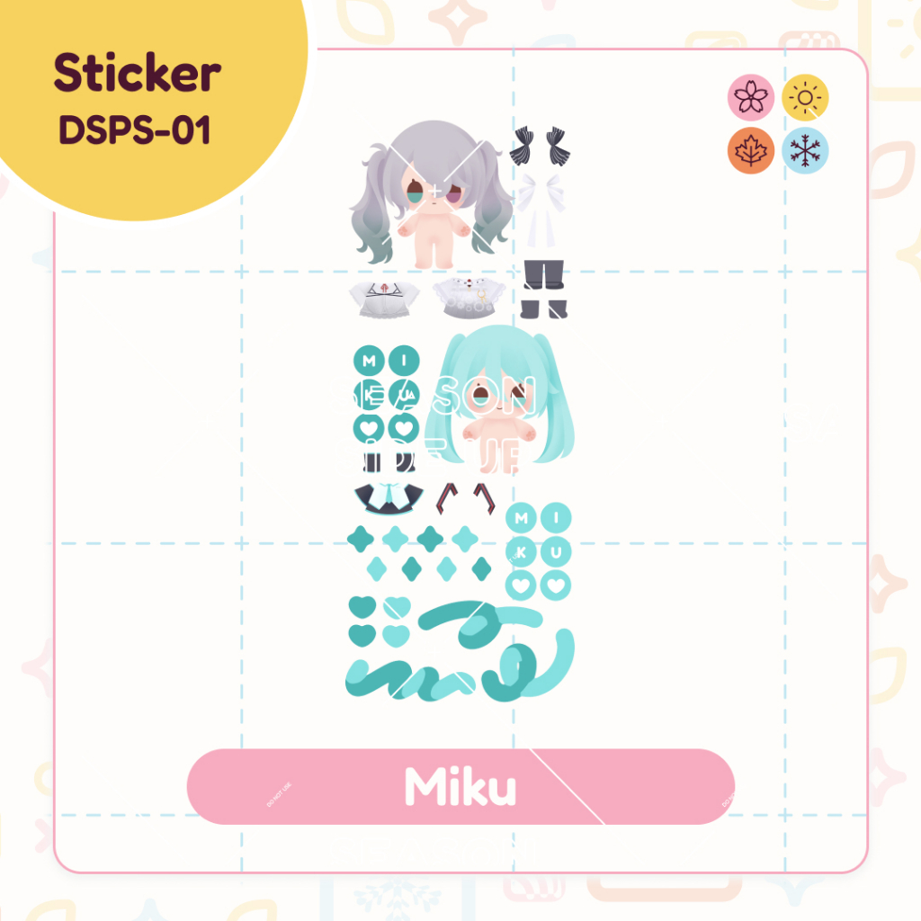 Project Sekai Dress Up Sticker Sheet Vinyl Hologram Laminated Proseka ...