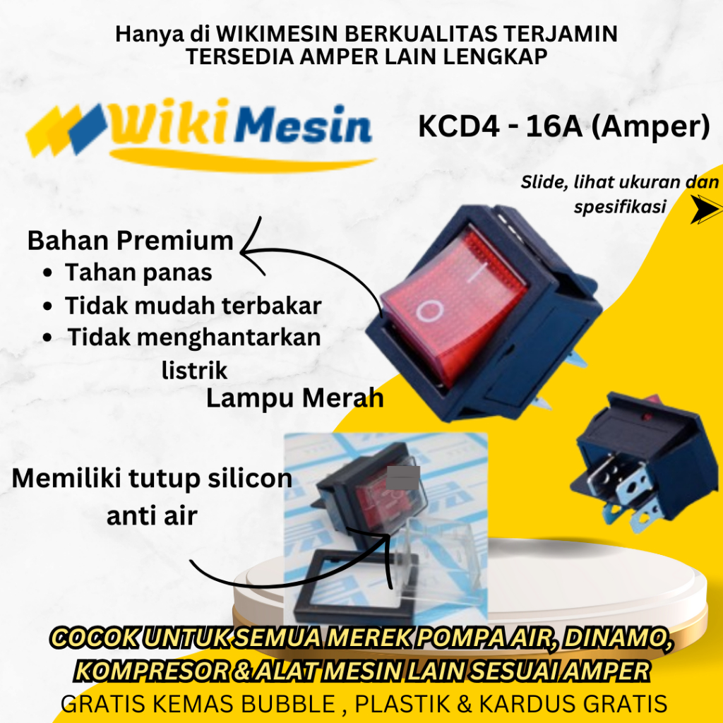 Kcd4 ORIGINAL Rocker Switch Power On Off 4 pin Contact Switch 16A