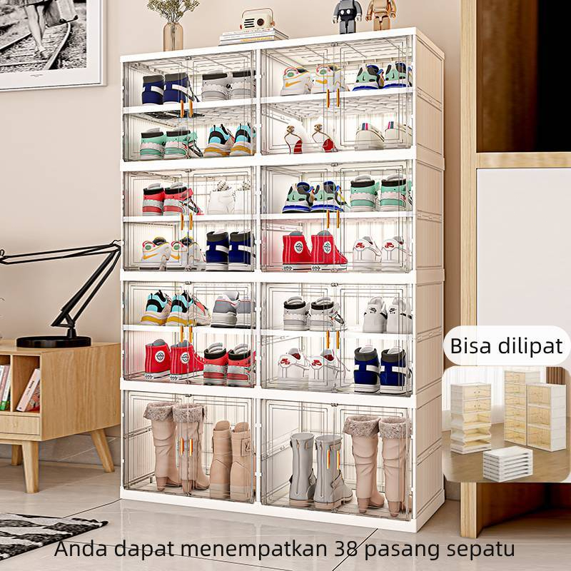 Closed Shoe Rack Ready 8-40 pSmall Size Footlocker Box With Clear Doors ...
