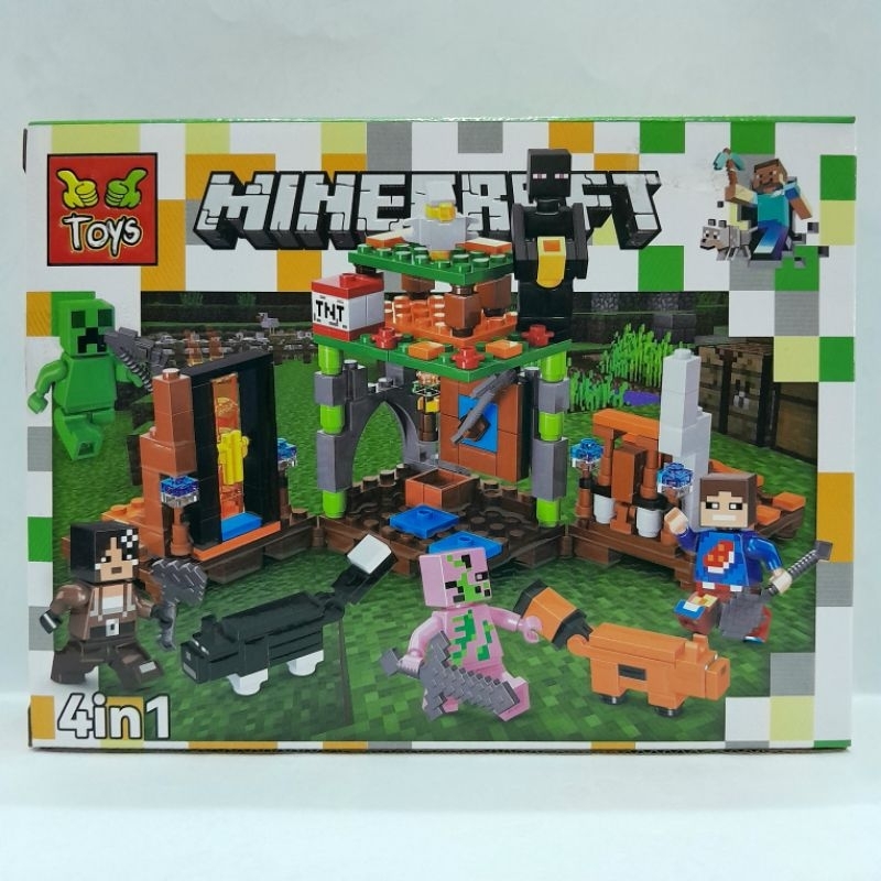 Minecraft Bricks Toy 4 in 1 Stacking Action Figure Building Blocks ...