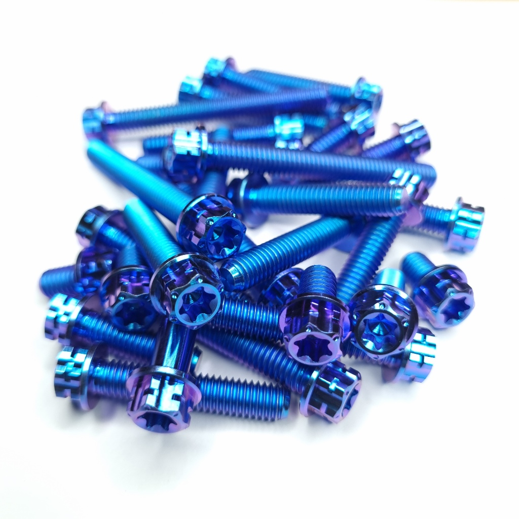 Dadi A Flangia Esagonali In Lega Di Titanio GR5 Per Moto - Misure M5, M6, M8, M10, M16
