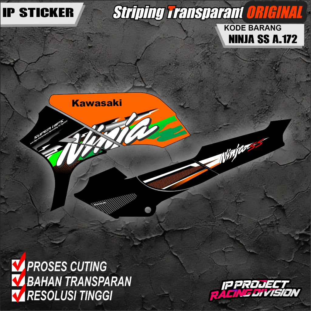 ORIGINAL KAWASAKI NINJA SS MOTORCYCLE STRIPING STICKER HOLOGRAM AND ...