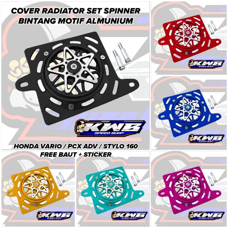 Radiator Cover hole set spinner star aluminum motif honda pcx 160 ...