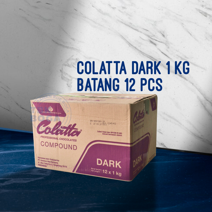 Colatta Dark Bars 1 Kg (12 pcs / 1 box) DCC Compound Chocolate Blocks ...
