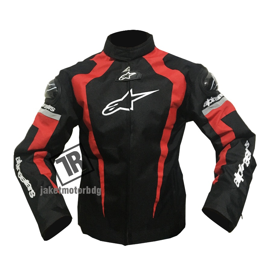 Waterproof Red Strip Motorcycle Riding Jacket with Safety Back and ...