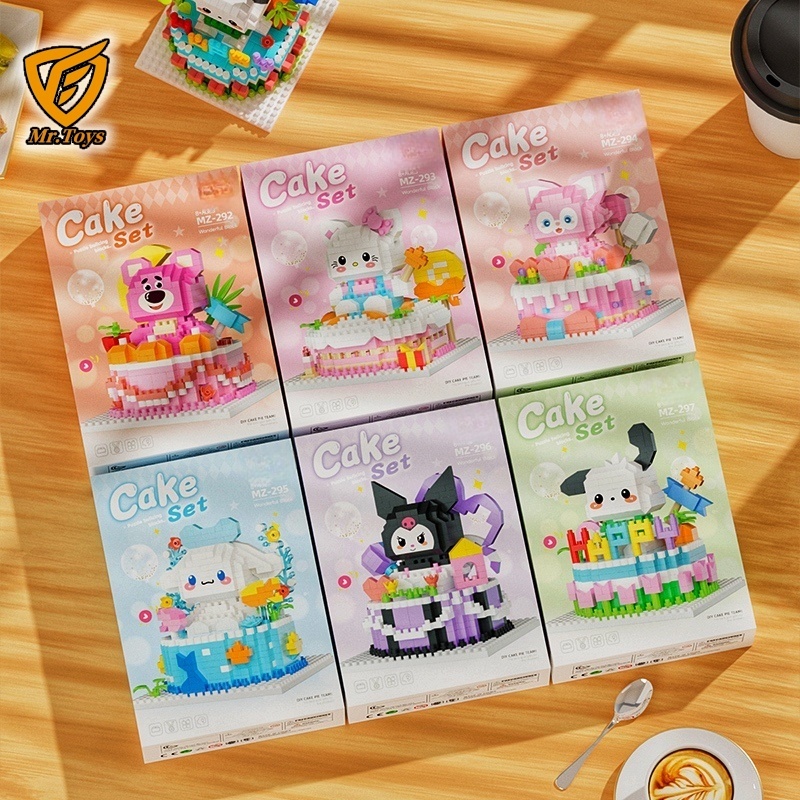 Mr toys Nano Block Cake Kuromi Hello kitty Lotso Model Cartoon Model ...