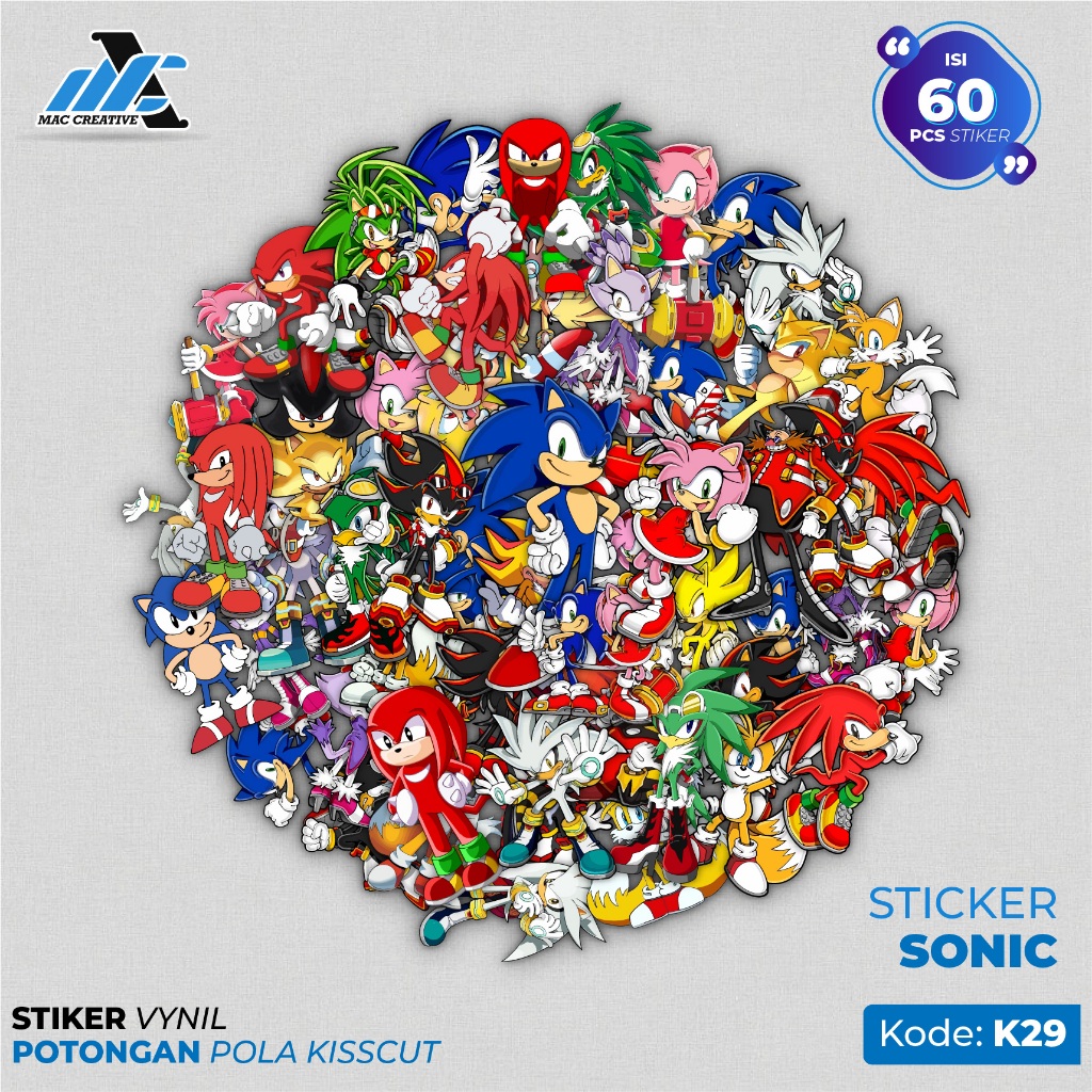 Sonic The Hedgedog Vinyl Waterproof Sticker - Waterproof Sticker Laptop ...