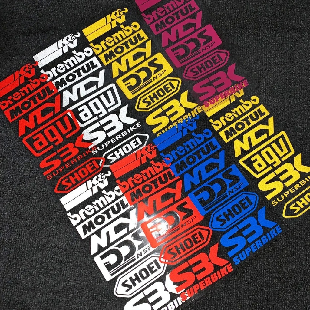 Motorcycle Stickers Sponsor NK, BREMBO, NCY, AGV Fender Decoration ...