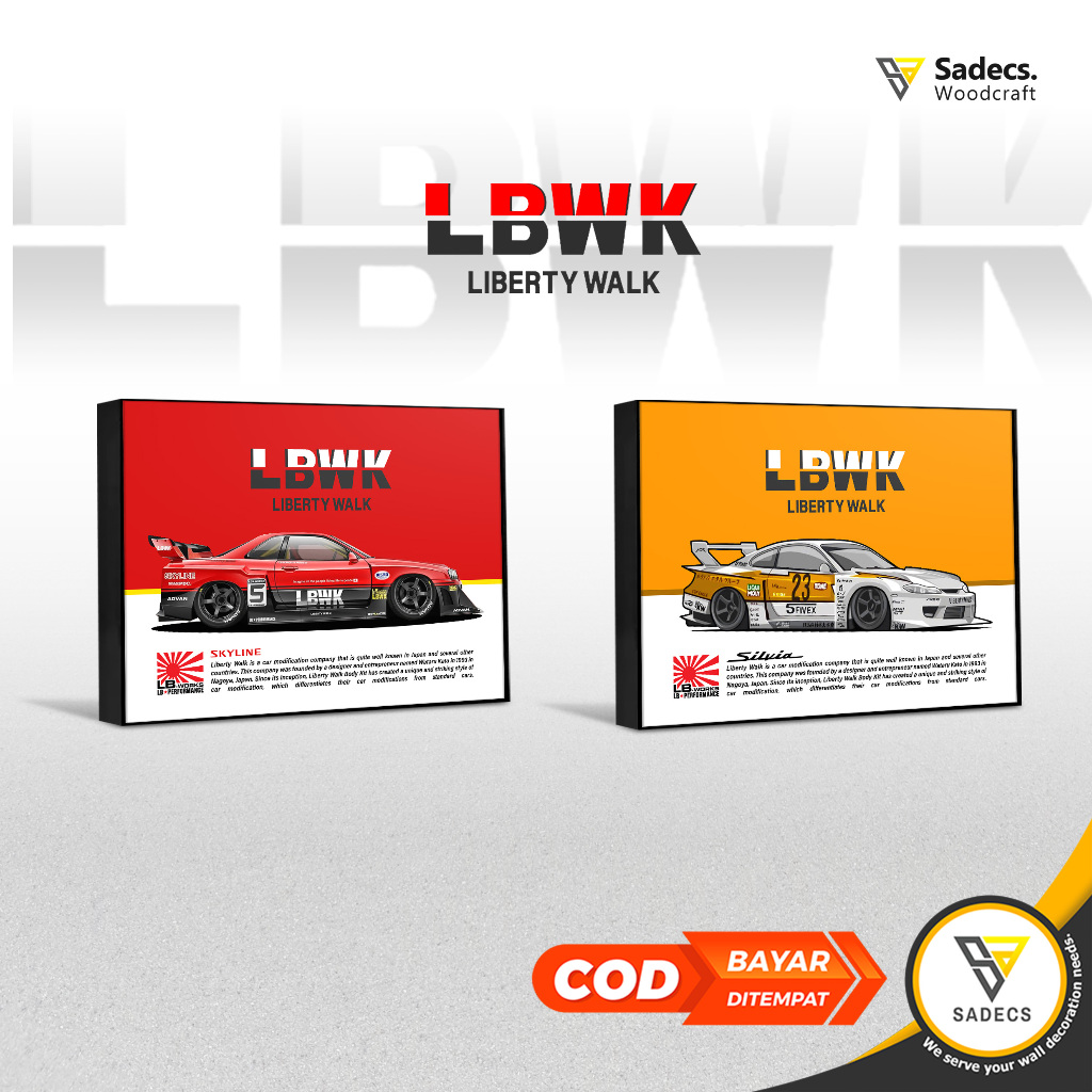 Sadecs - LBWK LIBERTY WALK Fiber Frame Poster size 20x30 Cm (Frame ...