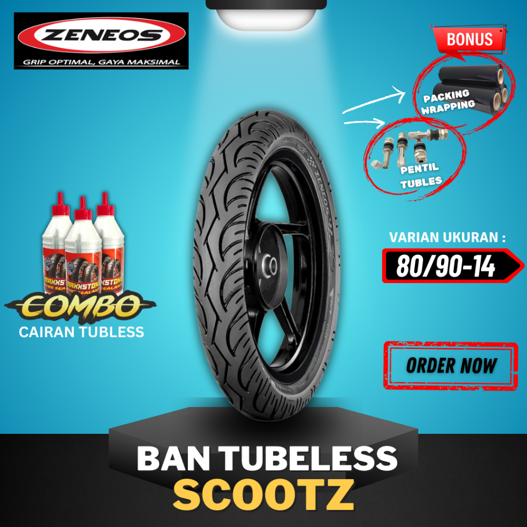 ZENEOS SCOOTZ TIRES Ring 14 (80/90-14) ZENEOS TUBELESS TIRES Ring 14 ...