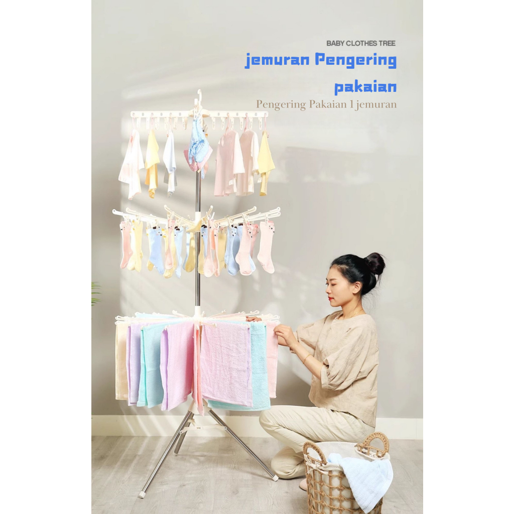 Factory Outlet Clothesline tower folding baby clothes drying rack towel ...
