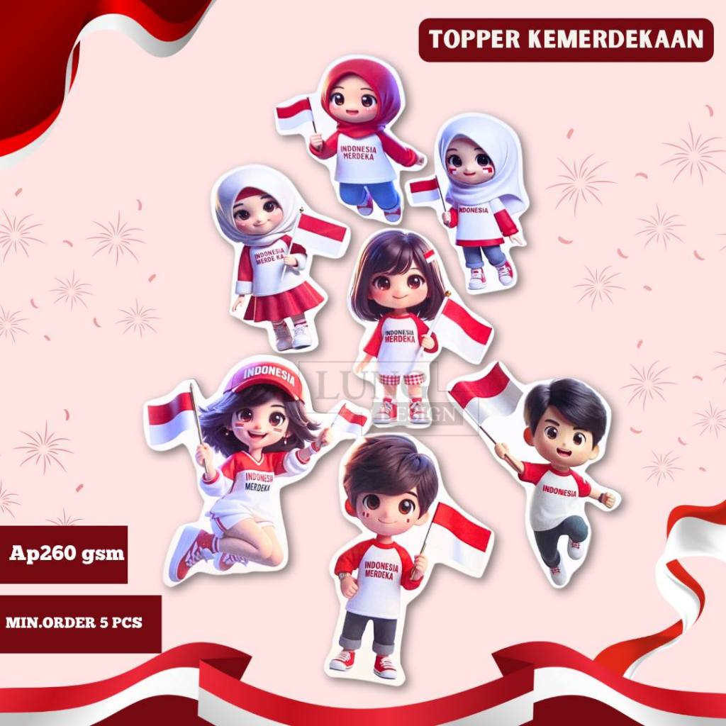 Republic of Indonesia Anniversary Tumpeng Topper | Augustan Cake Topper ...