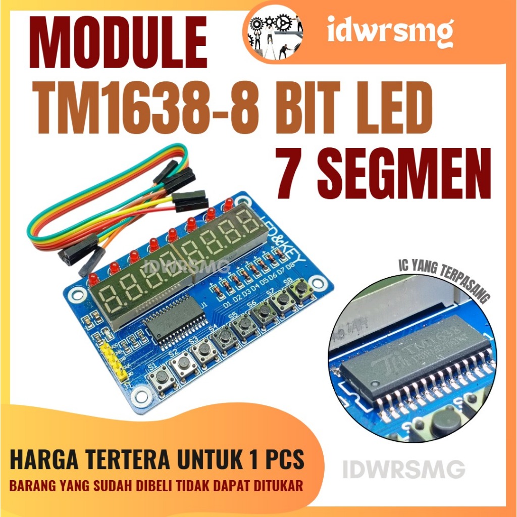 TM1638 - 8bit LED AND KEY DISPLAY MODULE FOR ARDUINO, RASPBERRY PI ...