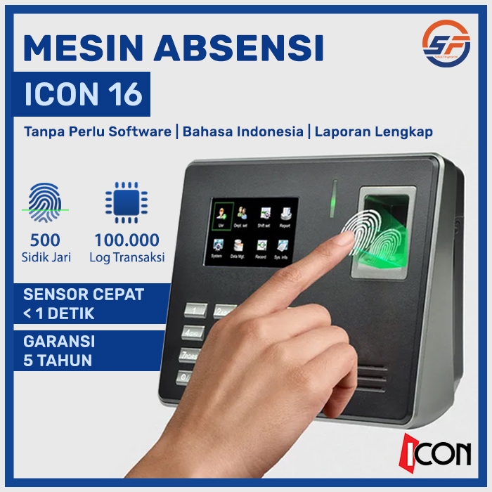 MESIN Fingerprint Attendance Machine ICON 16 & ICON 800 Fingerprint ...